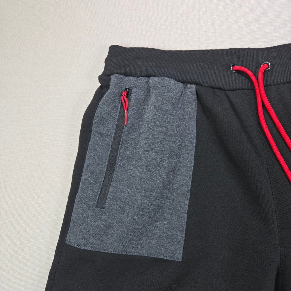 Tapout Athletic Sweat Shorts Colorblock Zipper Pockets Black Grey Mens Large L - Picture 5 of 11